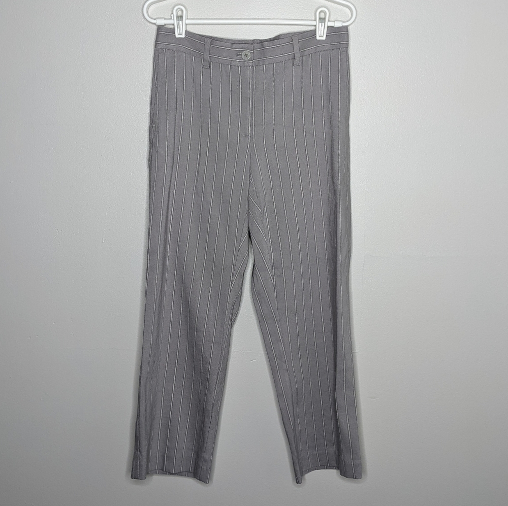 NWT J Jill grey linen stretch pant 6